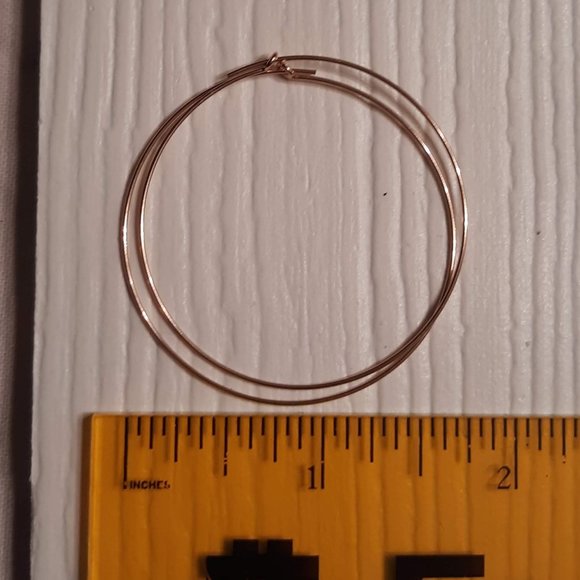 New Rose Gold Filled Thin Infinity Hoops 45mm - Picture 2 of 3